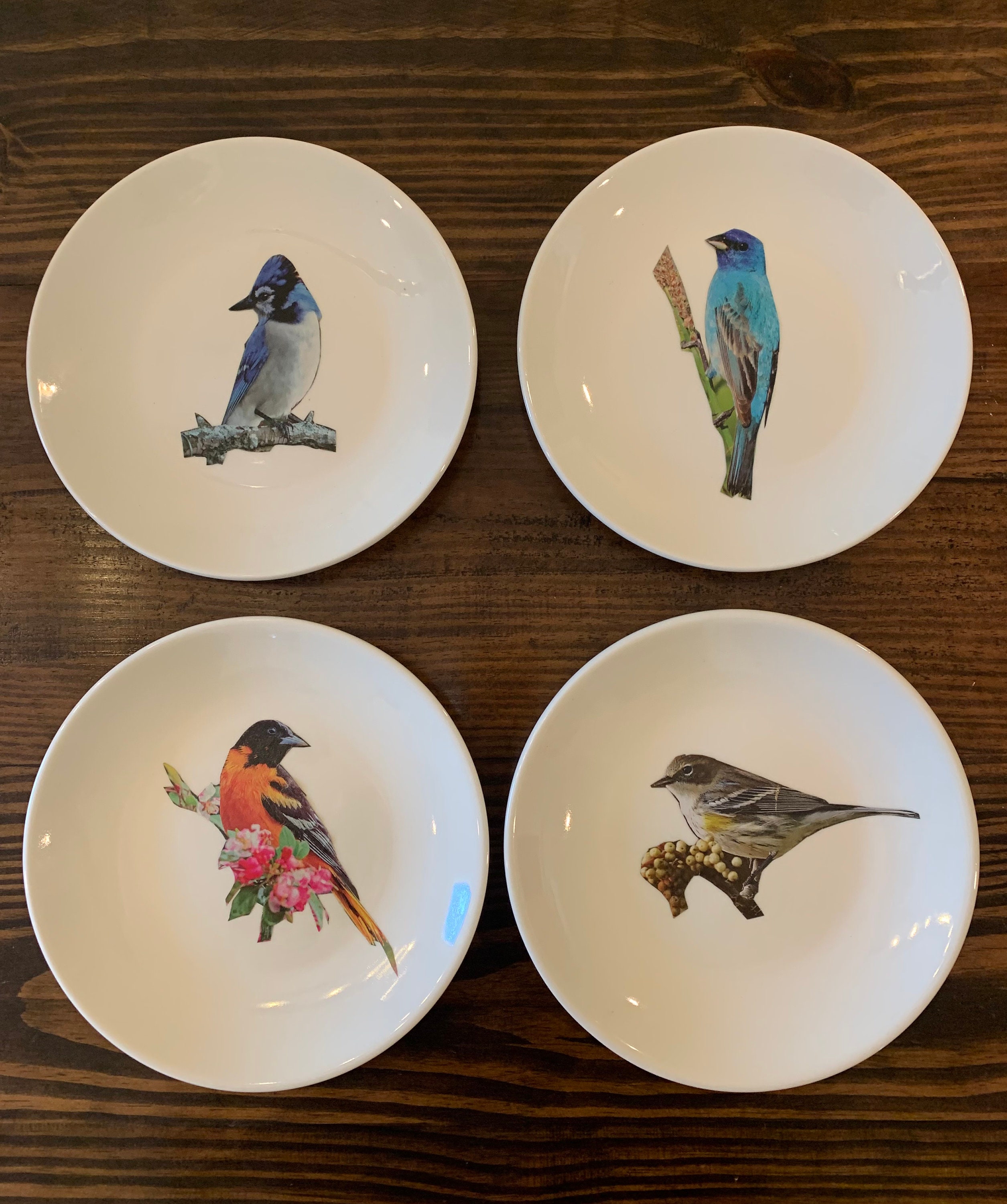 Decorative Bird Plates Mixed and Matched Bird Wall Plates Etsy