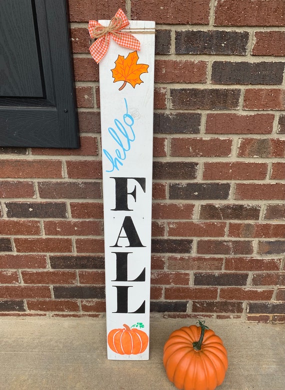 Hello Fall Porch Sign/fall Porch Leaner Sign/ Fall Porch - Etsy