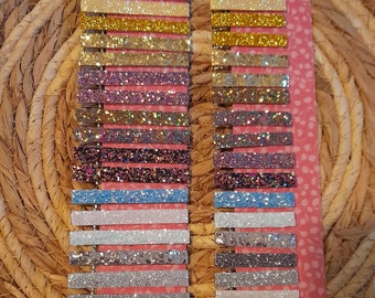 Barrettes pailletées / Barrettes à paillettes / Barrettes glitter / Barrettes brillantes / Barrette crocodile / Barrette à pince