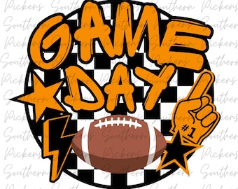 Football Game Day PNG | Orange and Black