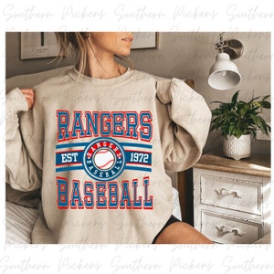 Rangers Baseball PNG TRANSFER Sublimation DTF Distressed & Full Color, an est 1961 and 1972 included