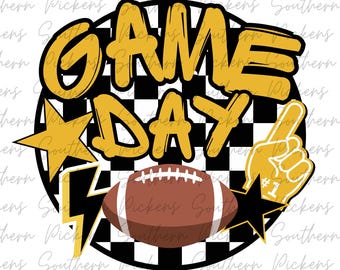 Football Game Day PNG | Yellow and Black School Colors