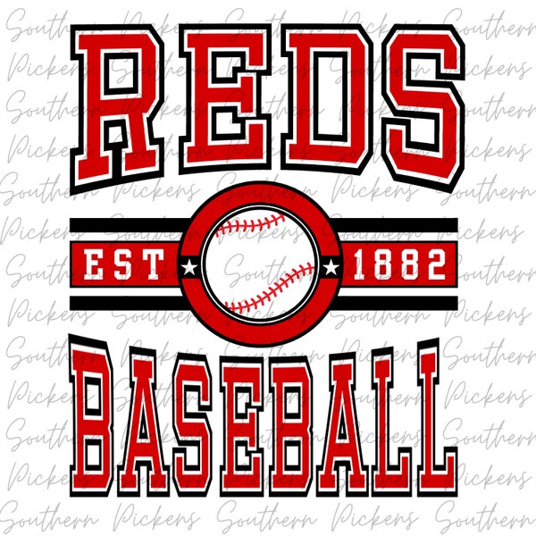 Reds Baseball PNG | DTF | Sublimation | 300 DPI