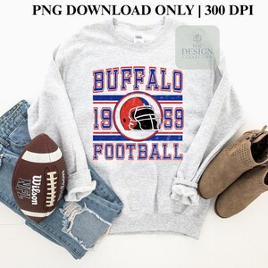 Buffalo Fußball PNG | DTF | Sublimationsdruck | Vollfarbig und Distressed
