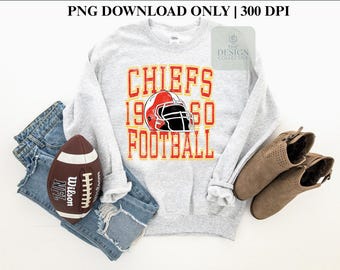 Chiefs Football PNG | DTF | Sublimation | Full Color and Distressed