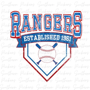 RANGERS Baseball PNG  full color and vintage designs included