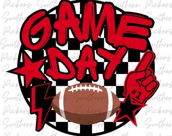 Game Day football PNG | Red and Black
