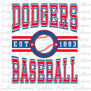 Dodgers Baseball PNG | DTF | Sublimation