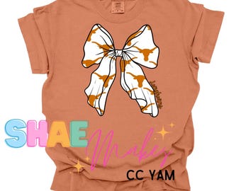 Texas , Orange, Football, Png, Digital Design, sublimation, coquette bow ,preppy, girly, longhorns