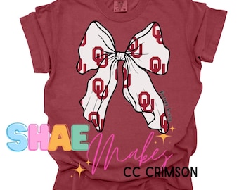 Oklahoma Football, crimson, Png, digital design, touchdown season, Sooners , OU , Bow, coquette