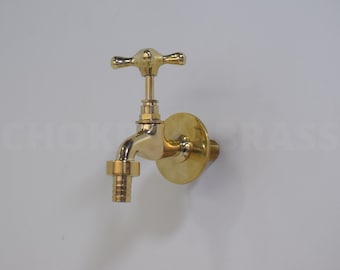 Wall Faucet , Garden Tap With Connection Male 1/2'' , Brass Water tap , Water Spigot , Antique garden tap , Luxury Antique Outdoor Faucet