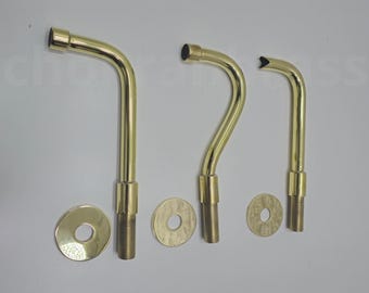 Caño de latón a medida, grifo de latón sin lacar, grifo para fregadero, grifo de latón para lavadero, grifo de diseño personalizable