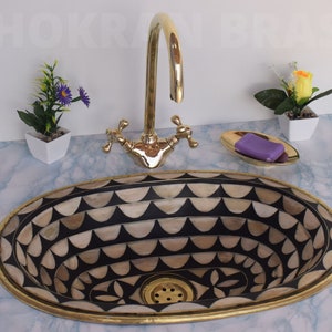 Brass Faucet with Luxury Sink Created Resin And Bone, Bathroom Sink Faucet, Brass Faucet Sink Bathroom