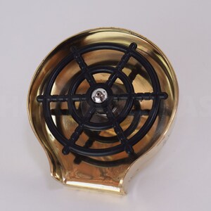 Fregadero de cocina de latón sin lacar con enjuagador de vidrio, fregadero de cocina de latón con lavavasos, accesorios para fregaderos de cocina, decoración de cocina imagen 5