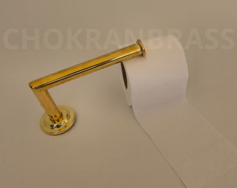 Solid Brass Toilet Paper Holder, Handmade Brass Toilet Roll Holder, Handcrafted Powder Room Roll Holder, Brass Wall Mount Toilet Roll Holder