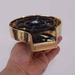 Fregadero de cocina de latón sin lacar con enjuagador de vidrio, fregadero de cocina de latón con lavavasos, accesorios para fregaderos de cocina, decoración de cocina imagen 9