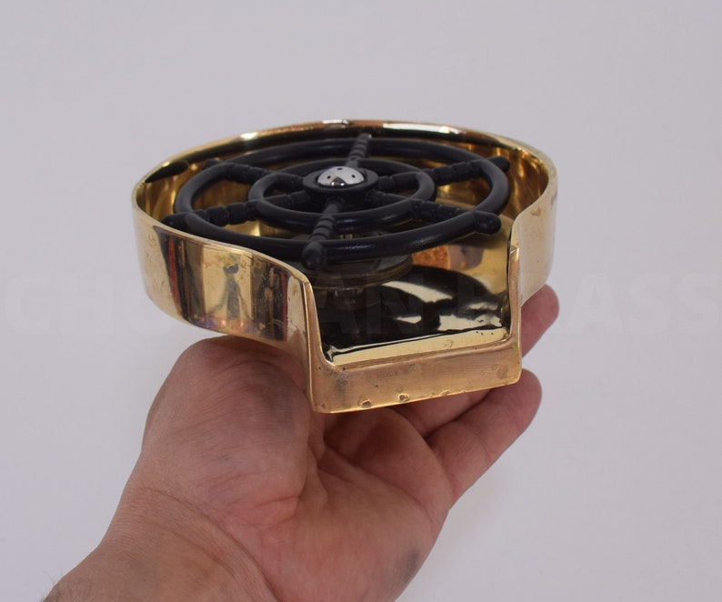 Fregadero de cocina de latón sin lacar con enjuagador de vidrio, fregadero de cocina de latón con lavavasos, accesorios para fregaderos de cocina, decoración de cocina imagen 9