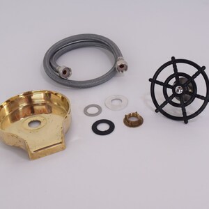 Fregadero de cocina de latón sin lacar con enjuagador de vidrio, fregadero de cocina de latón con lavavasos, accesorios para fregaderos de cocina, decoración de cocina imagen 10