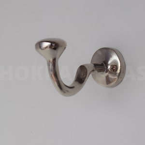 Moroccan Handmade Solid Brass Hooks, Unlacquered Brass Hook With Silver Finish, Antique Brass Hooks, Brass Hooks, Towel Hook, Silver Hooks