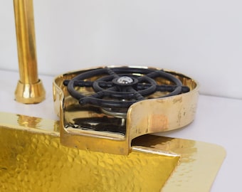 Unlackiertes Messing-Glasspülbecken, Messing-Tassenspülbecken, Glasspülbecken, Küchenspüle, Küchenspüle Zubehör, Küchendekor