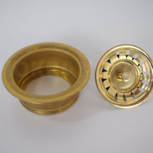 Smaltimento e flange in ottone non laccato, foro di scarico del lavandino, flangia per smaltimento rifiuti in ottone non laccato, filtro a cestello