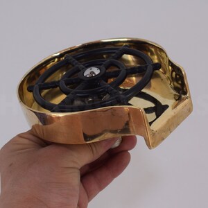 Fregadero de cocina de latón sin lacar con enjuagador de vidrio, fregadero de cocina de latón con lavavasos, accesorios para fregaderos de cocina, decoración de cocina imagen 7