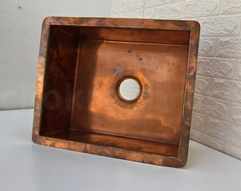 Unlacquered Solid Copper Kitchen Sink, Copper Farmhouse Sink, Undermount Sink, Handcrafted Vintage Beauty, Copper Sink Handmade Kitchen Sink