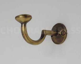 Ganchos de pared de latón hechos a mano, estilo vintage, de latón antiguo con acabado en bronce aceitado.