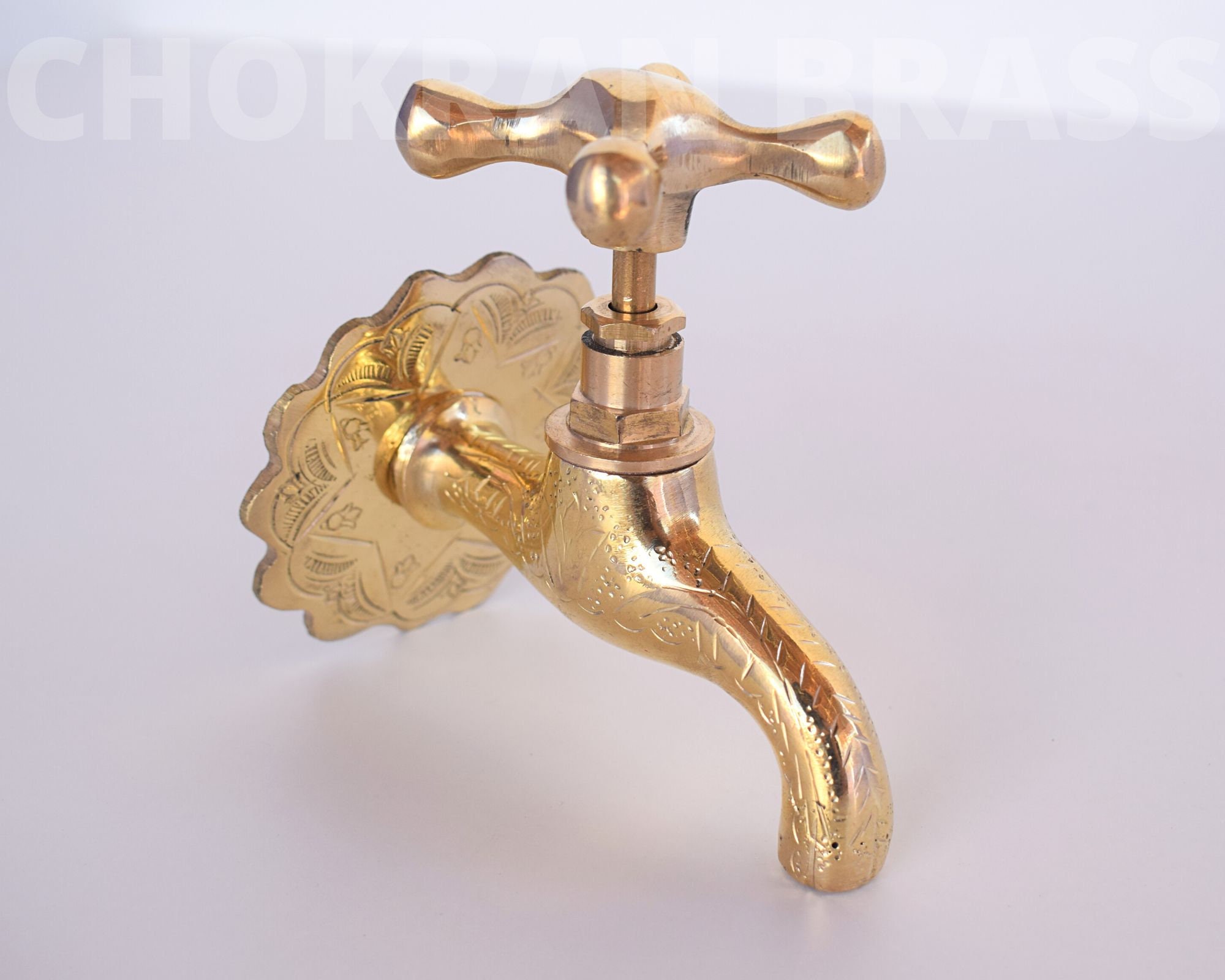 Brass Water Tap Brass Wall Faucet Brass Faucet Unlacquered Etsy
