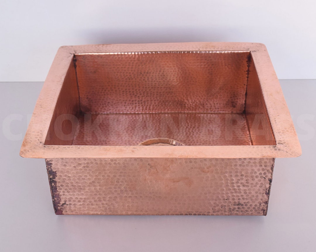Copper Sink Copper Bar Sink Unlacquered Copper Kitchen Sink Etsy
