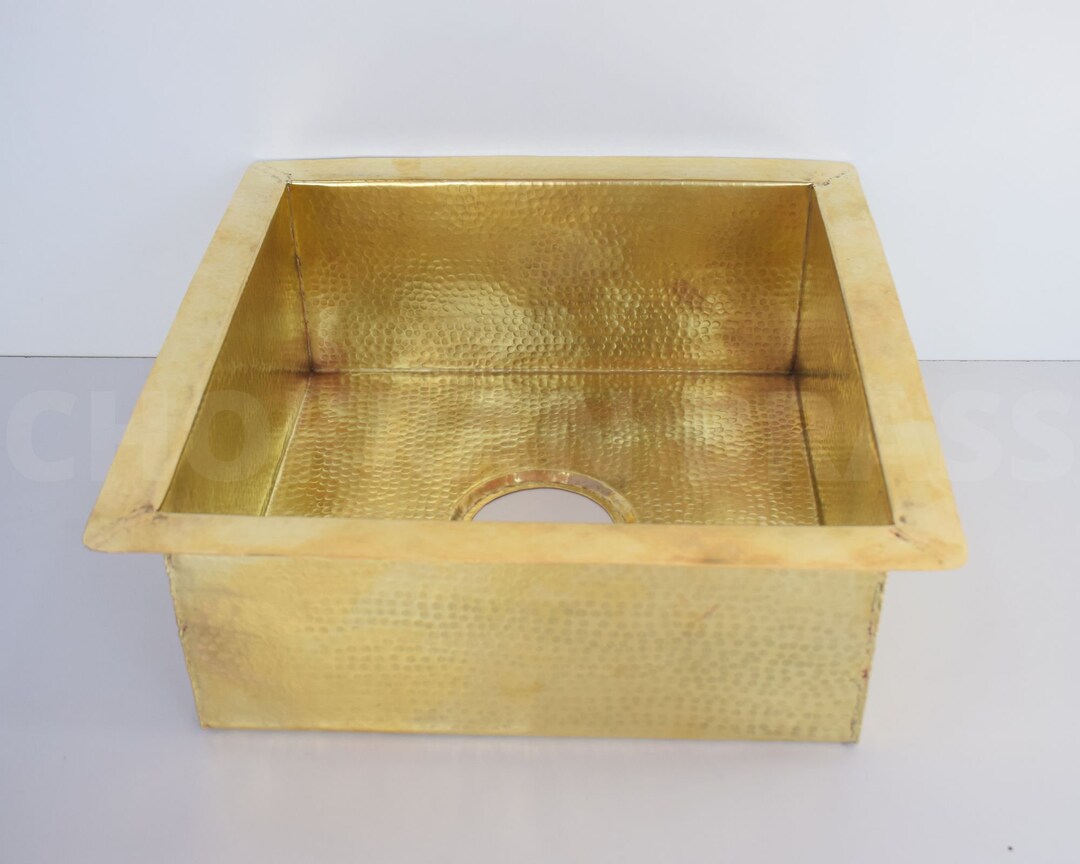 Brass Kitchen Sink Brass Bar Sink Unlacquered Brass Kitchen Etsy