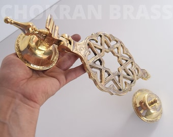 Handmade Brass Door Knocker, Front Door Knocker, Brass Door Knockers, Unlacquered Brass Door Knocker, Moroccan Door Knocker, Berber Knocker
