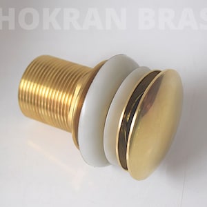 Unlacquered Solid brass sink drain, Brass Sink Stopper, Solid Brass Drain, Pop Up Drain, Brass Pop-up Drain, Push Up Button