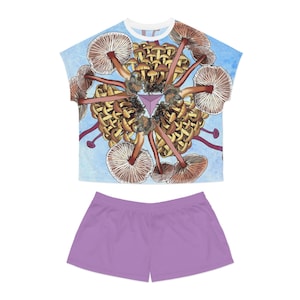 Frauen kurzer Pyjama Set (AOP)
