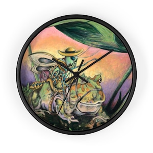 Grasshopper and Frog- Wall clock