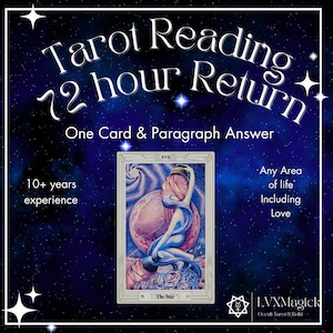 Tarot Reading 72 hr One Question Psychic Reading One Card Tarot Reading One Paragraph Tarot Card Clarity Love Insight Single Tarot Card