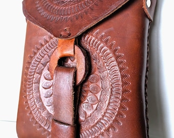 Handmade Mexican Artisanal Tooled Leather Purse