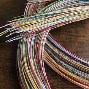 Mizuhiki cords, random color, Decorative paper cords, sparkle mizuhiki, multi color assort