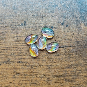 Set of 5 handmade glass cabochon, glass nuggets