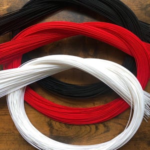Mizuhiki-Kordeln 100 Stück (drei Farben zur Auswahl), dekorative Papierschnüre, rot, schwarz, weiß, Farbe