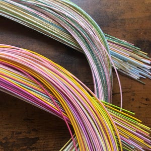 Mizuhiki cords pastel random color, normal and sparkle mizuhiki, Decorative paper cords, multi color assort