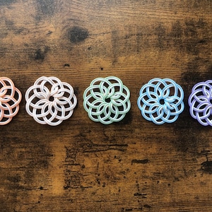 Mizuhiki knot parts 5pcs set, flower shape, pale color, Mizuhiki paper cord parts