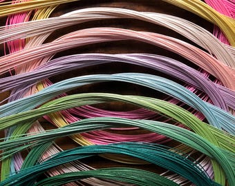 Japanese Mizuhiki cords 11 colors, Decorative paper cords, pale color mizuhiki, iro-mizuhiki, multi color assort