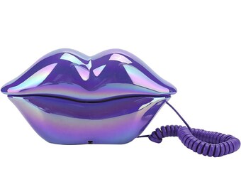 Red Pink Purple Lips Phone Funky Eclectic Boho Retro Quirky Y2K Aesthetic Home Decor | Housewarming Birthday Gift Idea For Her