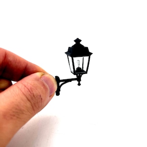 Black wall lamp for nativity scenes and dioramas with 12v microlamp - DL140