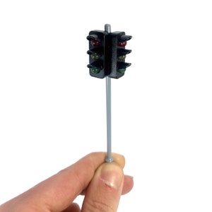 Double traffic light 3 signals in scale 0 with micro SMD led model railway modelling FR12