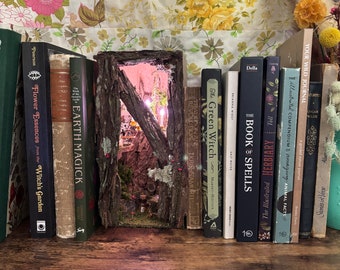 Fairy Book Nook, Diorama, Book Nook, Shelf Insert, Fairy Scene Book Nook, Bookshelf Decor, Bookshelf Insert, Fairy house