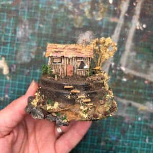 Miniature witches cabin, handmade miniature, secret world miniature, miniatures, dollhouse
