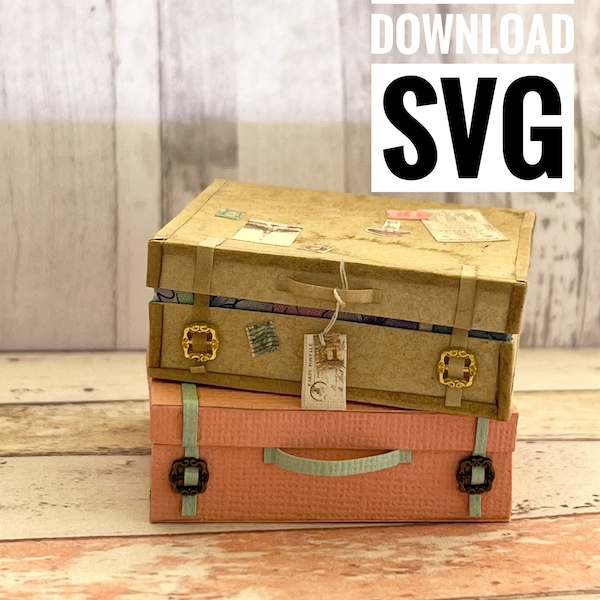 Dollhouse Suitcase, travel pattern, dollhouse svg - Digital Download, Cricut file, Laser file.