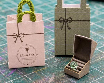 Fairy Shopping bag Set | Printable 1:12 Scale | Dollhouse DIY |Miniature Fairy| Ring box diy| Instant Download